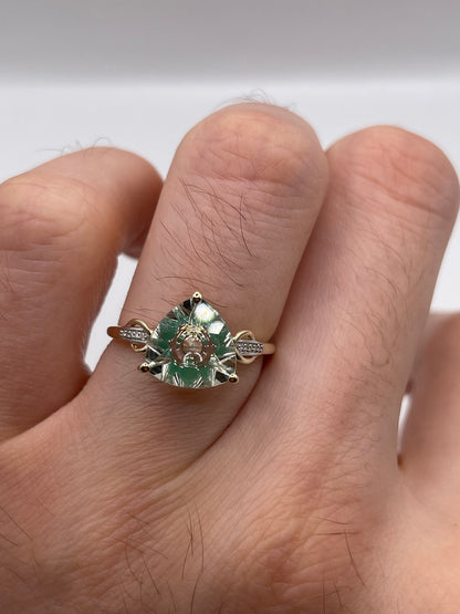 Glenn Lehrer 9ct gold quartz and diamond ring