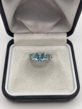 Load image into Gallery viewer, Silver blue topaz ring
