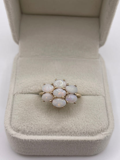 9ct gold opal cluster ring