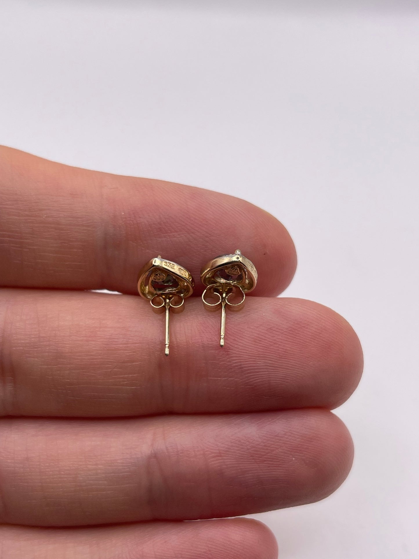 9ct gold mystic topaz and diamond earrings