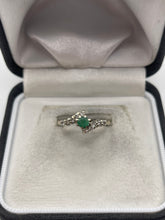 Load image into Gallery viewer, 9ct gold emerald and diamond ring
