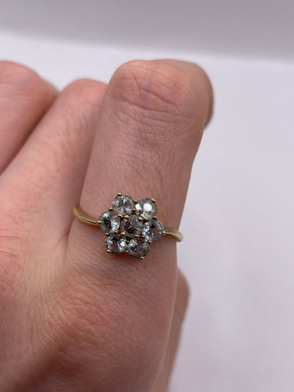 9ct gold aquamarine cluster ring