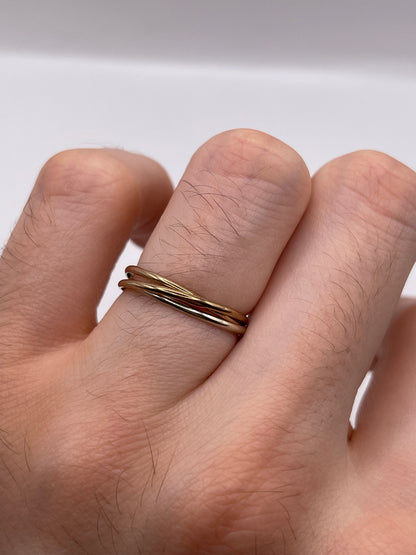 9ct tri gold ring