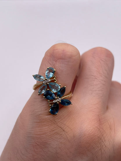 9ct gold topaz and diamond ring
