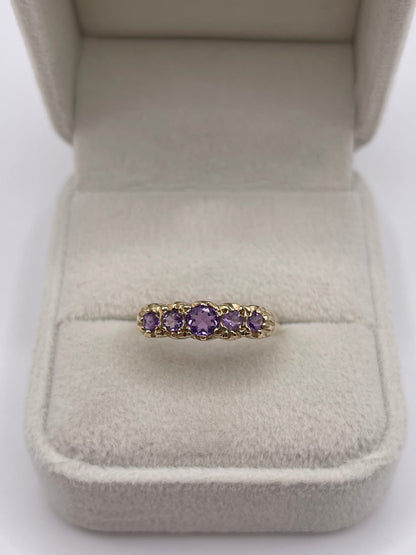 9ct gold amethyst ring