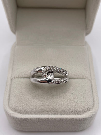 9ct white gold diamond cluster ring