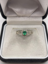 Load image into Gallery viewer, 18ct white gold emerald and diamond ring
