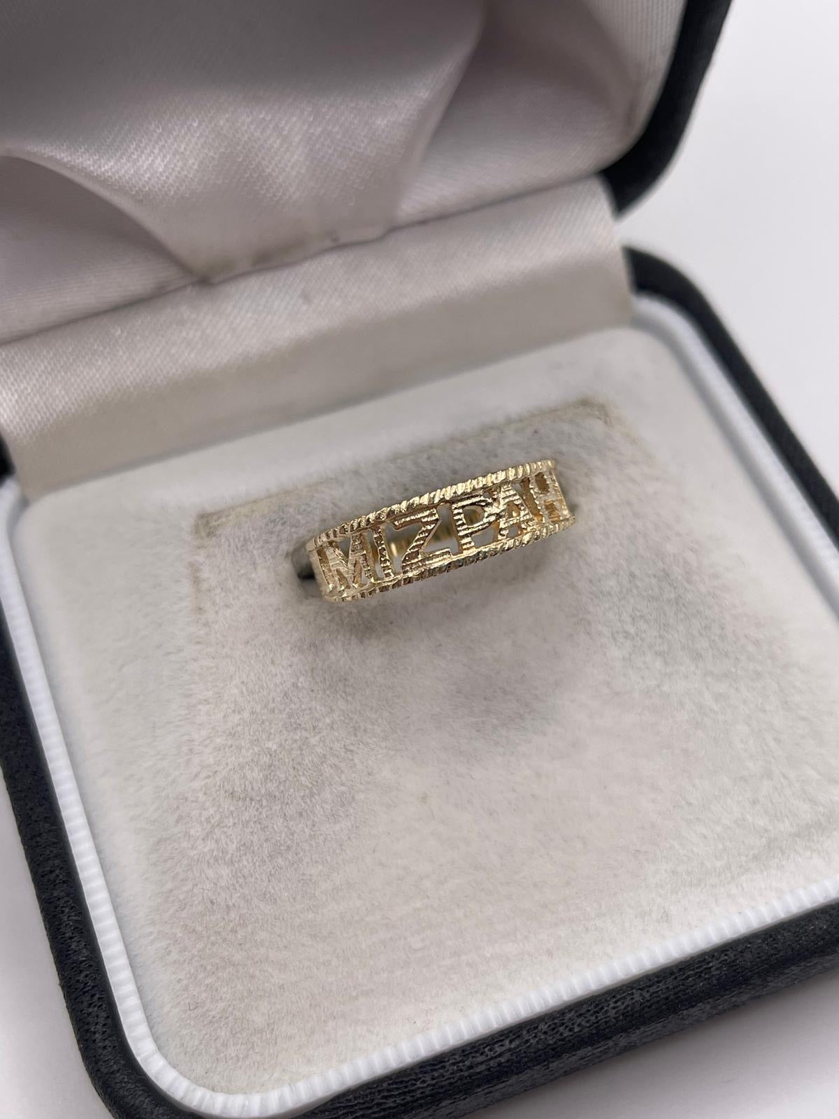 9ct gold mizpah ring