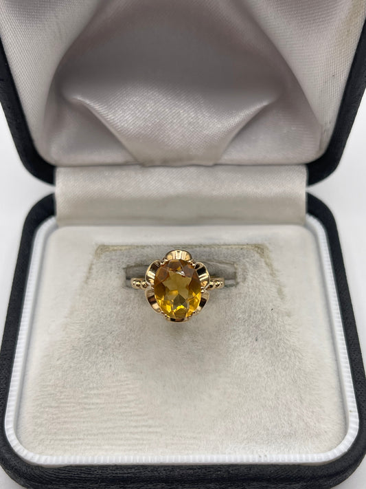 9ct gold citrine ring