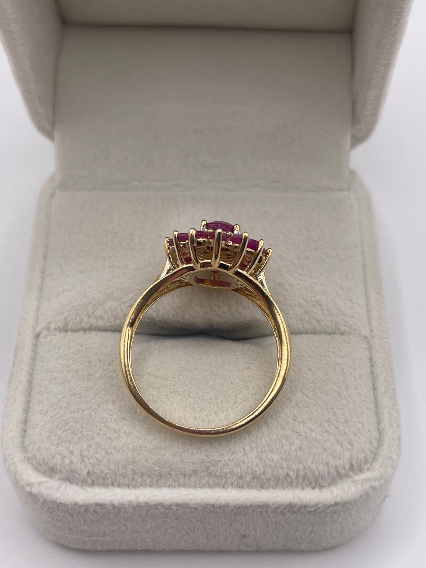 9ct gold ruby and diamond ring