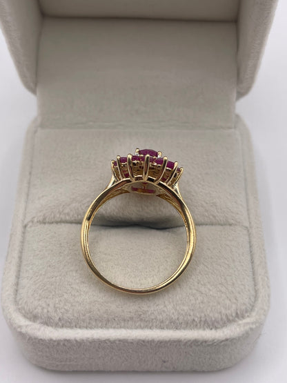 9ct gold ruby and diamond ring