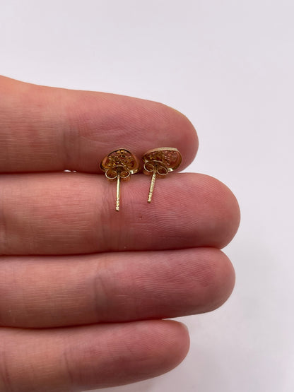 9ct gold heart earrings