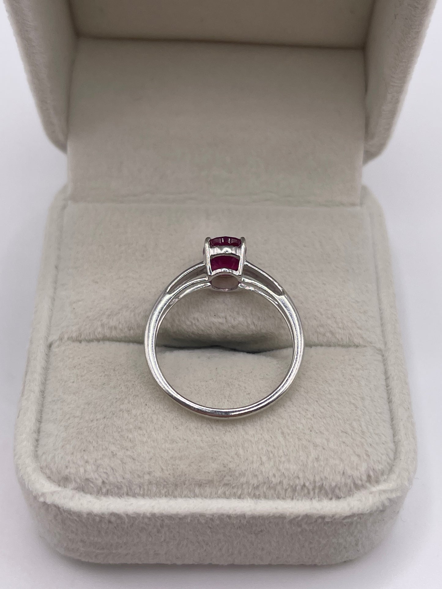 9ct white gold ruby ring