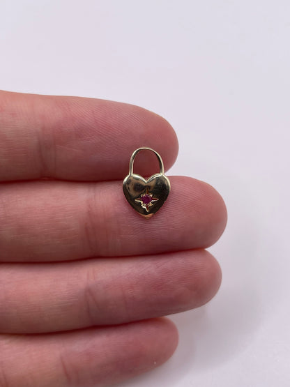 9ct gold ruby heart pendant
