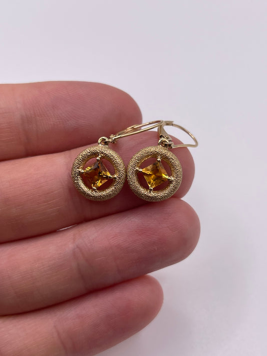 9ct gold citrine earrings