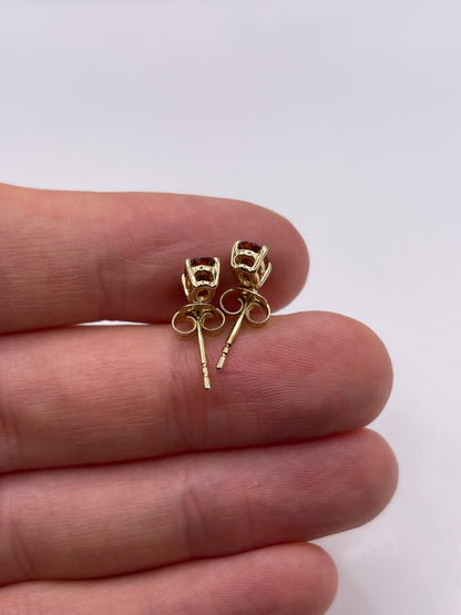 9ct gold citrine and zircon earrings