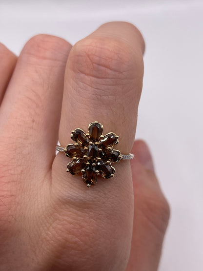 9ct gold andalulsite and diamond ring