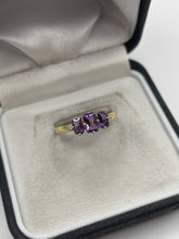 Load image into Gallery viewer, 9ct gold amethyst and diamond ring
