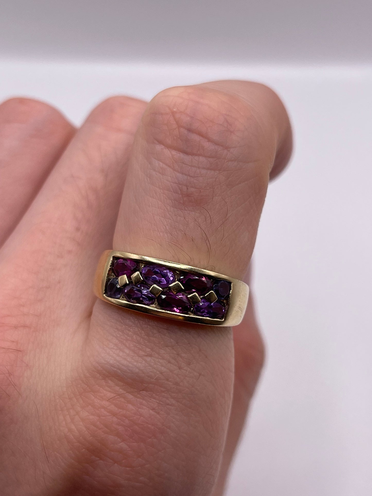9ct gold multi gemstone cluster ring