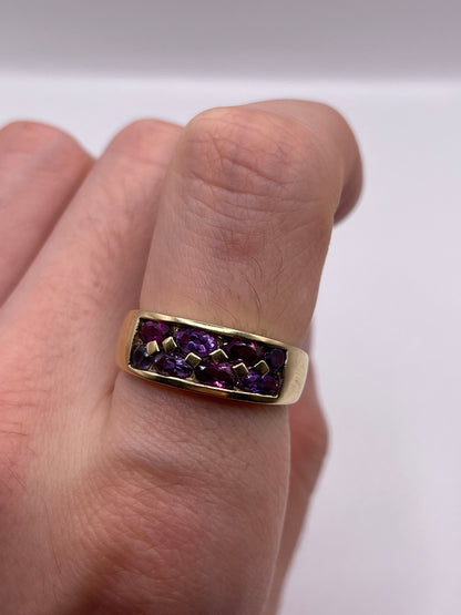 9ct gold multi gemstone cluster ring
