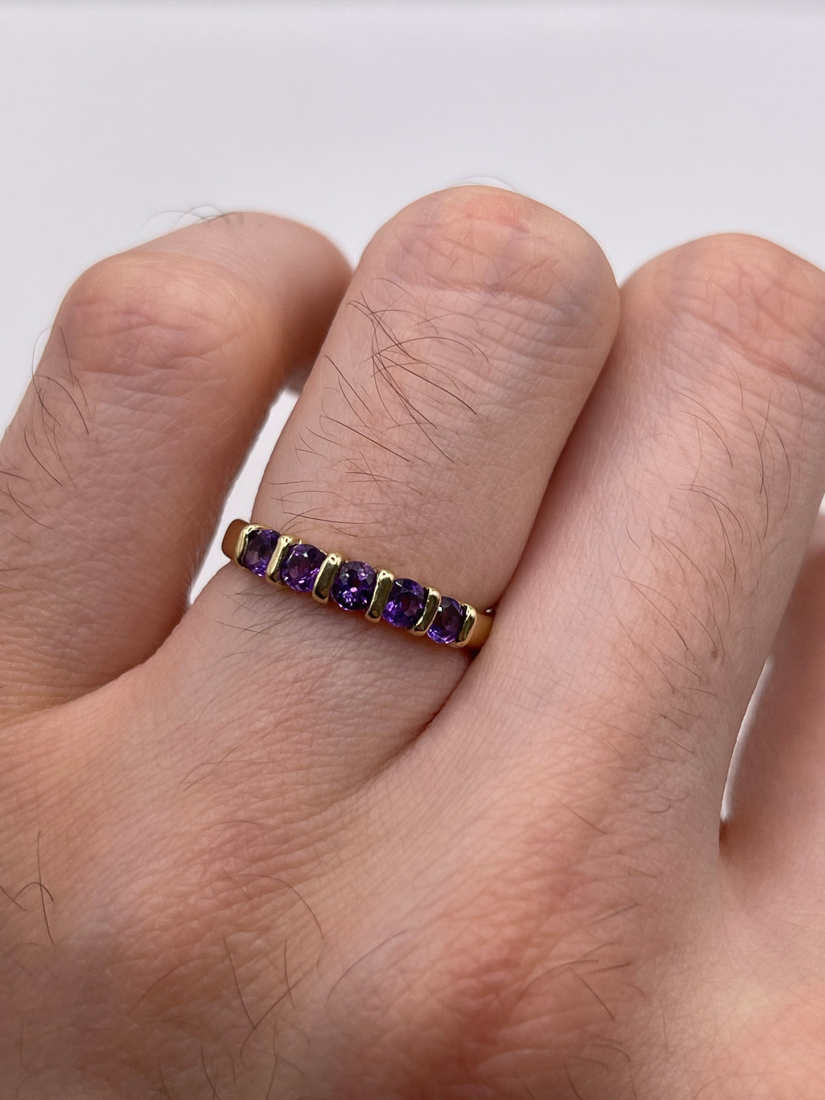 9ct gold amethyst ring