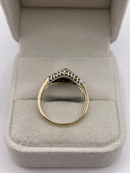 9ct gold diamond cluster ring