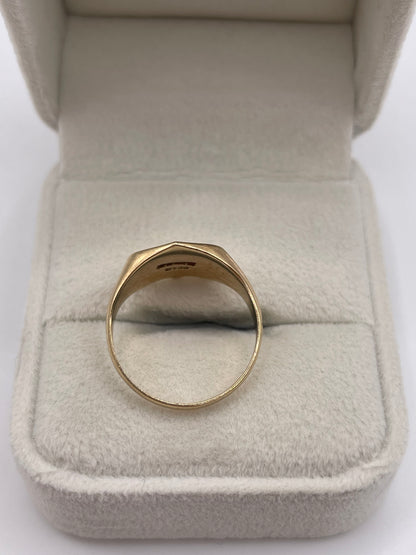 9ct gold shield signet ring
