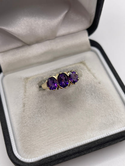9ct gold amethyst ring