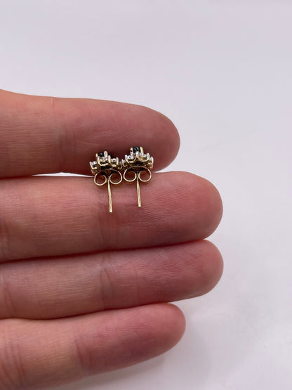 9ct gold sapphire and diamond earrings