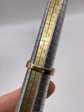 Load image into Gallery viewer, 9ct gold onyx and diamond buckle ring
