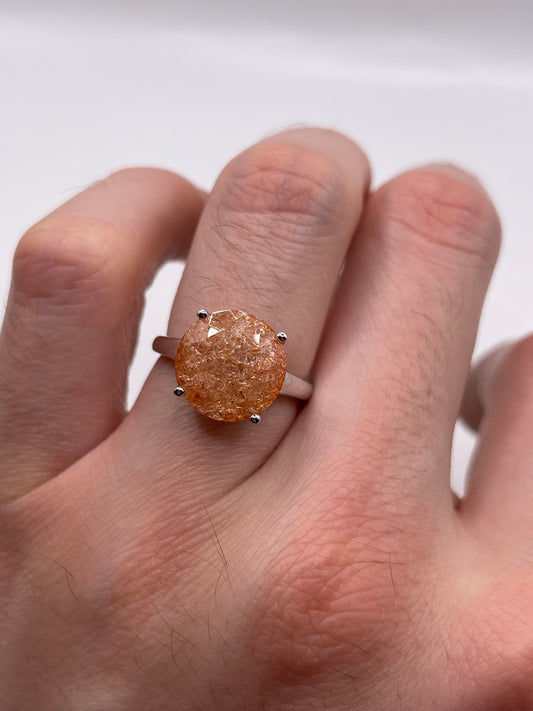 Silver gemstone ring