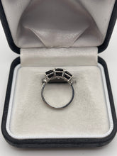 Load image into Gallery viewer, Silver black spinel and diamond ring
