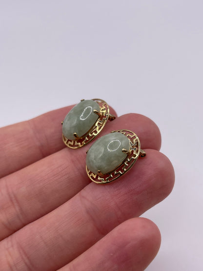 9ct gold jade earrings