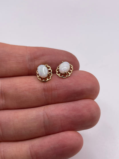 9ct gold opal earrings