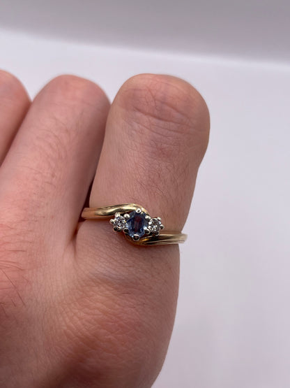 9ct gold sapphire and diamond ring