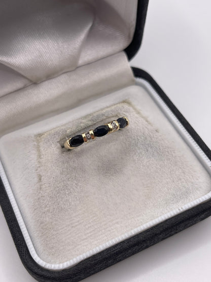 9ct gold sapphire and diamond ring