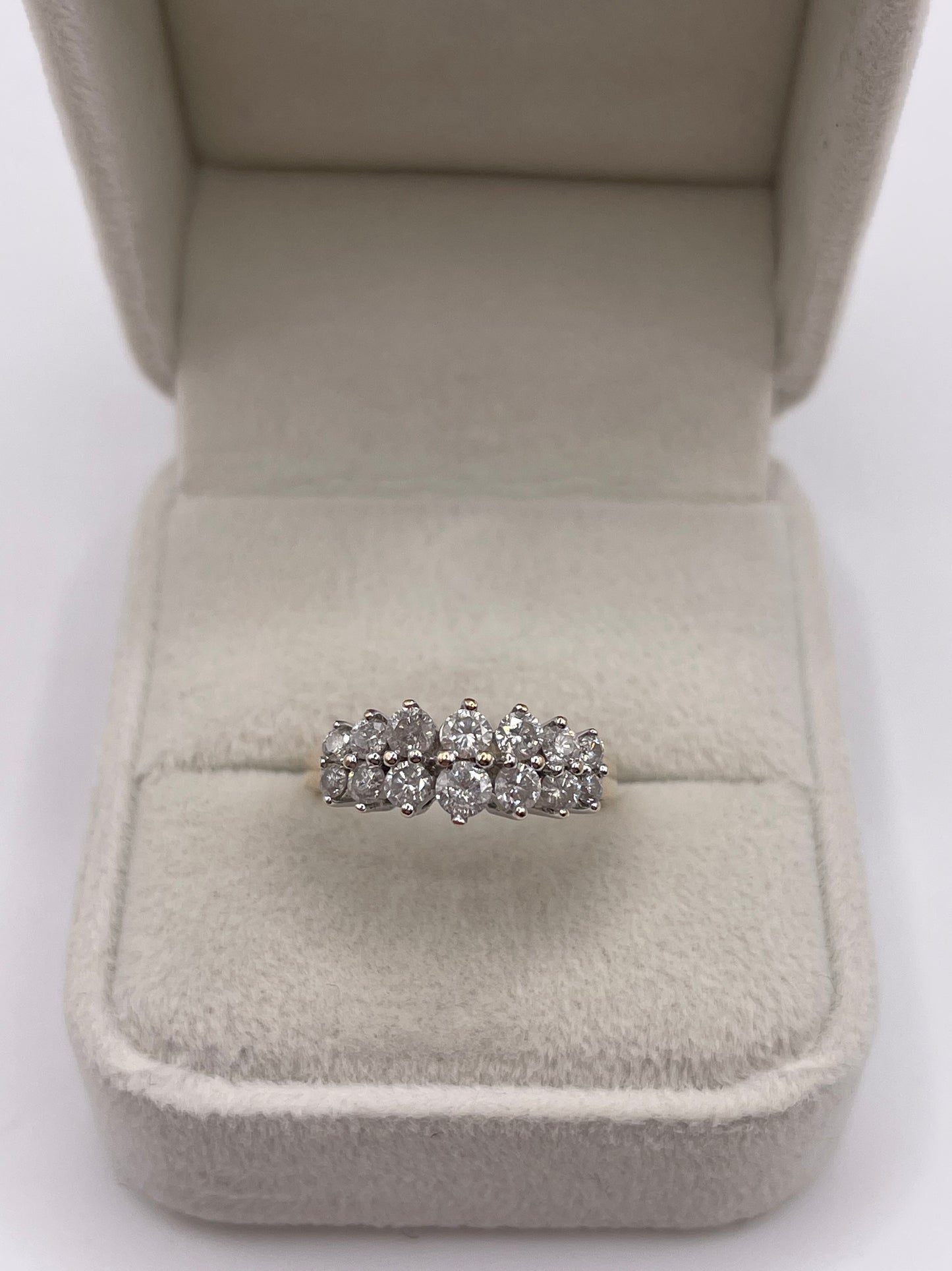 9ct gold diamond cluster ring