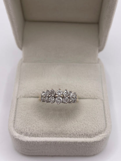 9ct gold diamond cluster ring