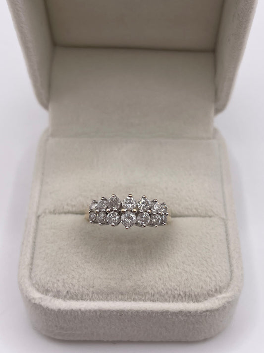9ct gold diamond cluster ring