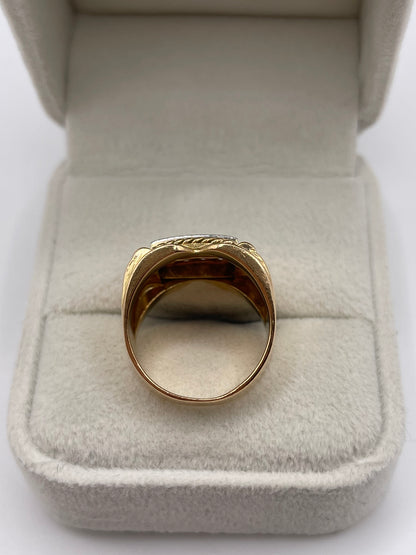 18ct gold diamond tank ring