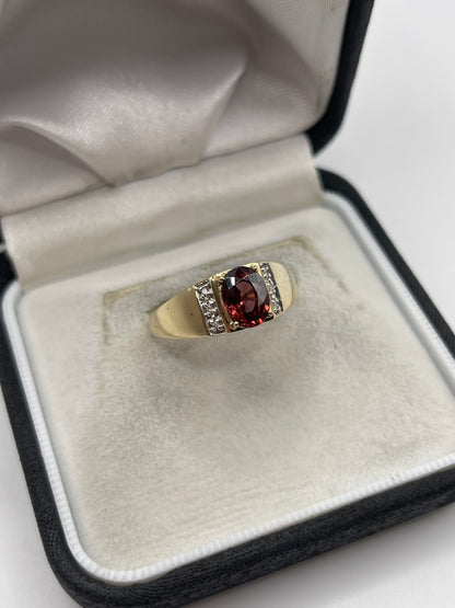 9ct gold tourmaline and diamond ring