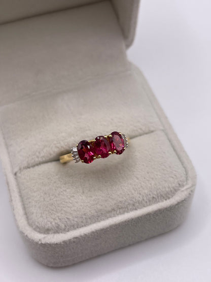 18ct gold tourmaline and diamond ring