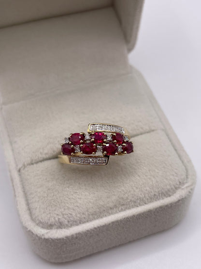 9ct gold ruby and diamond ring