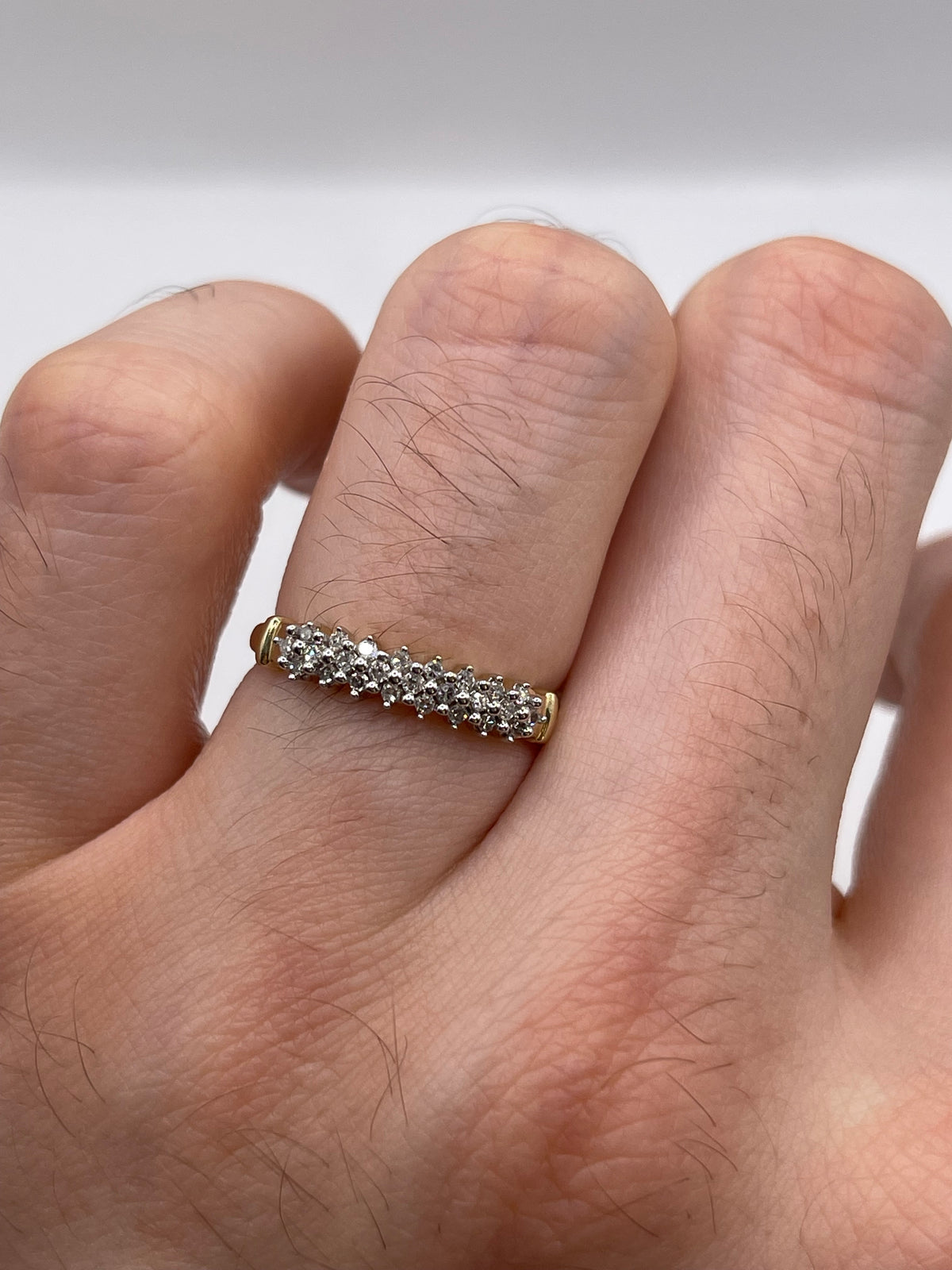 9ct gold diamond cluster ring