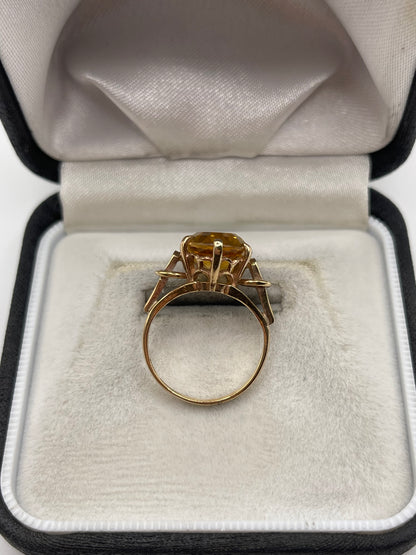 9ct gold citrine ring