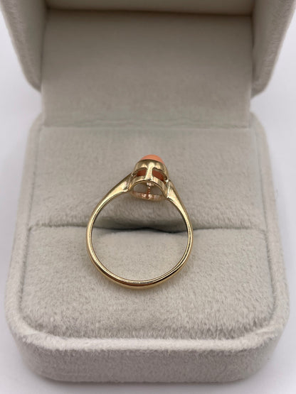 9ct gold coral ring