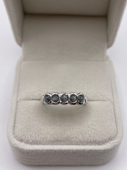 9ct white gold cats eye chrysoberyl ring