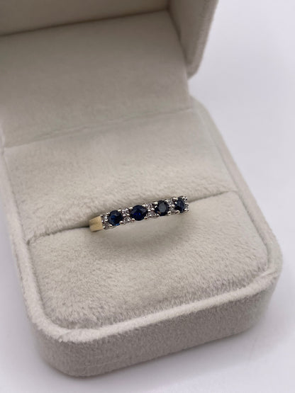 9ct gold sapphire and diamond ring
