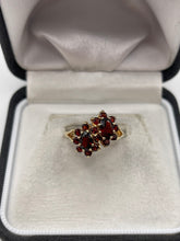 Load image into Gallery viewer, 9ct gold garnet cluster ring
