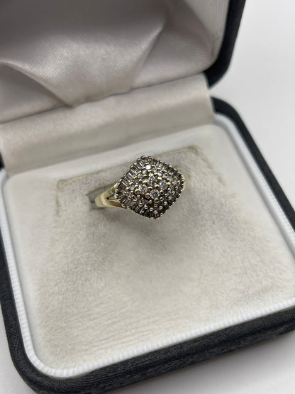 9ct gold diamond cluster ring